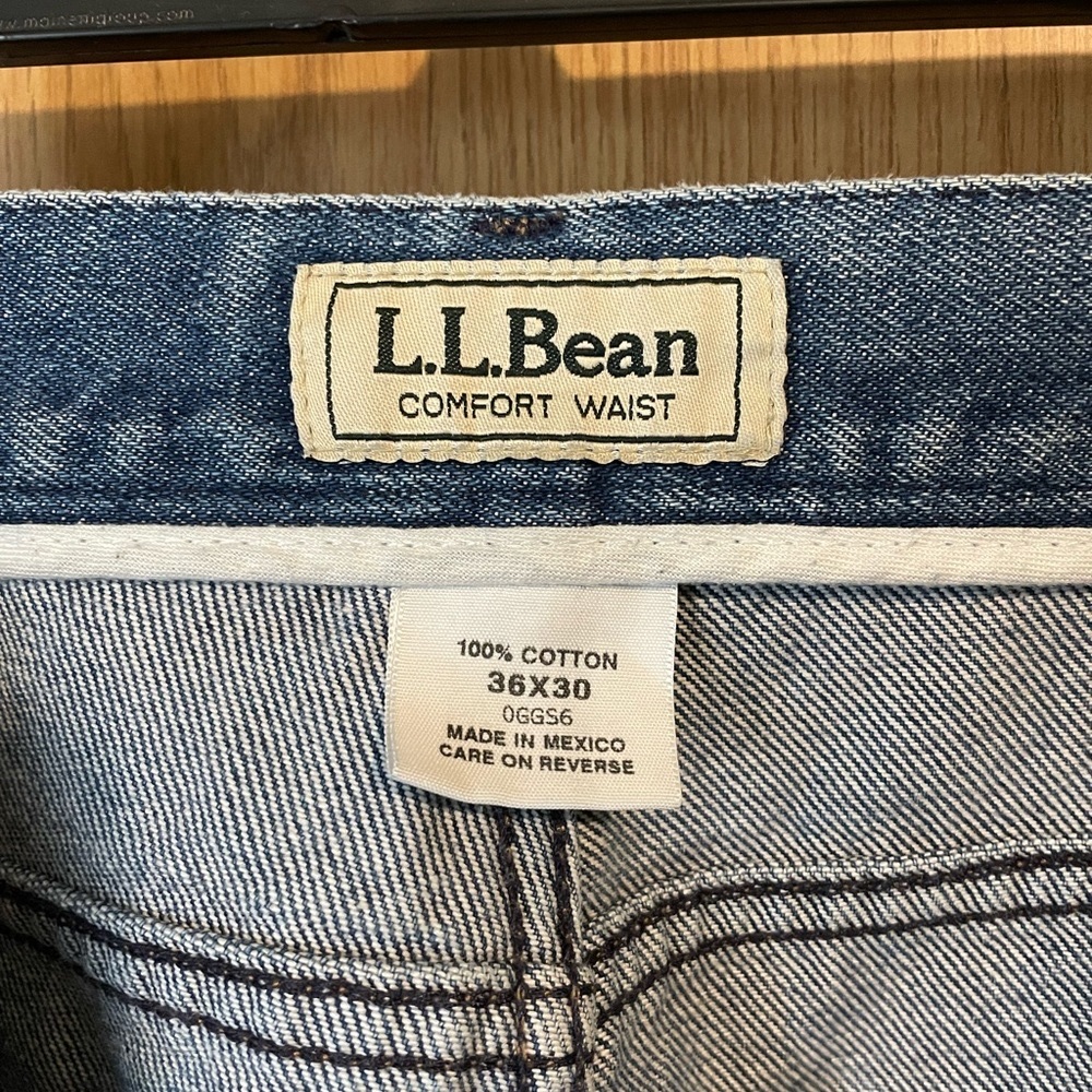 Men's Double LL Bean Jeans, Natural Fit Hidden Comfort 36x30 Stonewashed